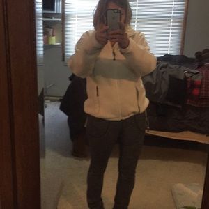 White The North Face fleece jacket
